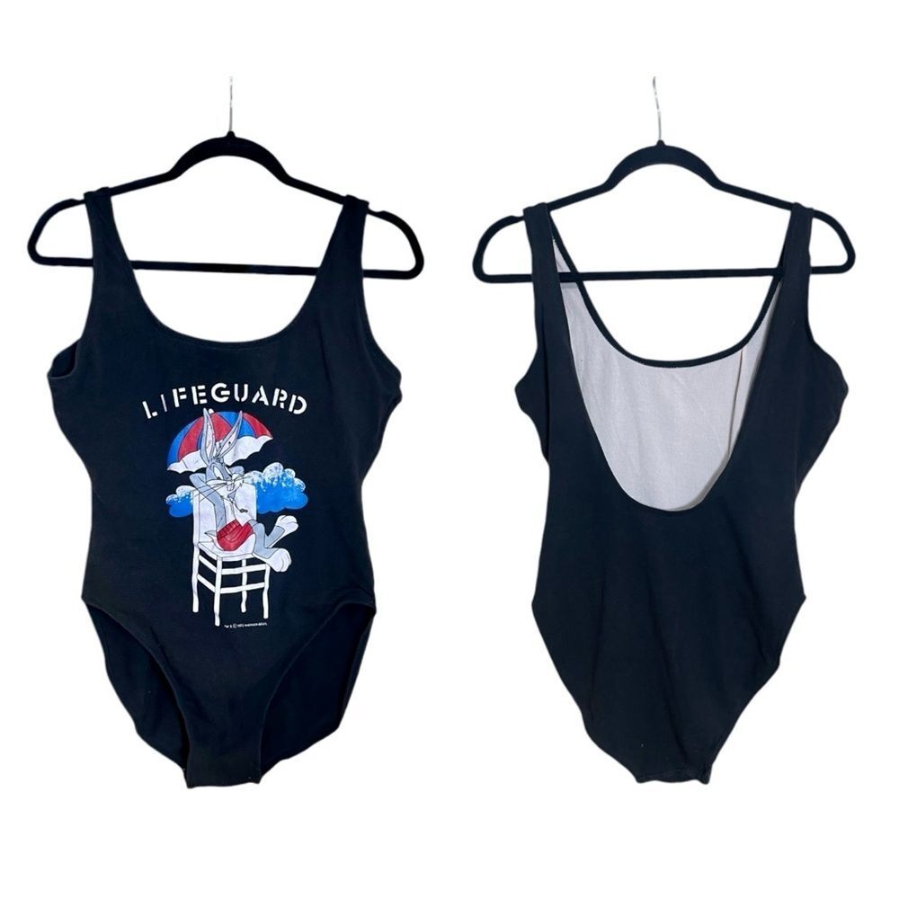 Vintage Looney Tunes 1990s Swimsuit One Piece Drop Back Bugs Bunny
